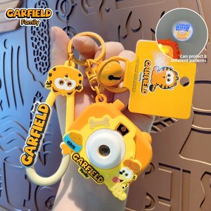 Venta al por mayor regalo genuino para <span class=keywords><strong>Garfield</strong></span> cámara de goma llavero colgante lindo estudiante de dibujos animados mochila decoración exquisita - Product Image 6