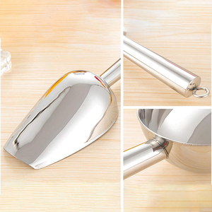 Pala de cubo de hielo de metal a granel de alta calidad, cuchara de hielo de acero inoxidable pulido con espejo - Product Image 5