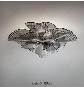 İskandinav modern tasarımcı petal kuğu şekli beyaz siyah yatak odası tavan lambası basit yaratıcı tavan lambası - Product Image 2