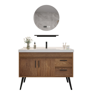 Single Sink Bathroom Furniture Wood Basin Vanity Unit Bathroom Cabinet