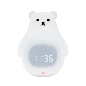 Cute White Bear Silicone Night Light With <b>Touch</b> Alarm Clock USB Rechargeable Sleeping <b>Lamp</b> For Kids Nursery Bedroom - Product Image 4