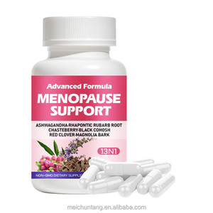Cápsulas de Trébol Rojo para la Menopausia en Adultos con Ashwagandha, Raíz de Cohosh Negra, Isoflavonas de Soya y Vitamina <span class=keywords><strong>B</strong></span> para el Apoyo del Equilibrio Hormonal - Product Image 2