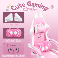 Chaise de jeu rose en vente directe d'usine Chaise de jeu inclinable et table Chaise de jeu avec repose-pieds