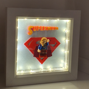 Boîte carrée noire et blanche personnalisée, <span class=keywords><strong>4x4</strong></span>, 8x8, 10x10 pouces, 3cm de profondeur intérieure, cadre de boîte d'ombre à lumière LED - Product Image 1