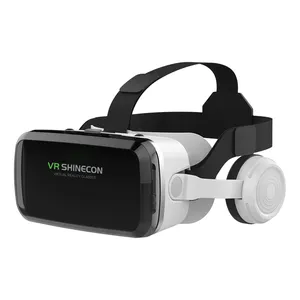 VR thực tế ảo 3D kính hộp Stereo VR tông Tai nghe Mũ bảo hiểm cho IOS Android điện thoại thông minh phím điều khiển không dây rocker