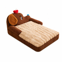 Canapé-lit pour chien en forme d'éléphant, 5 tailles, avec coussin en peluche doux amovible, canapé confortable pour grands chiens et chats d'intérieur OEM