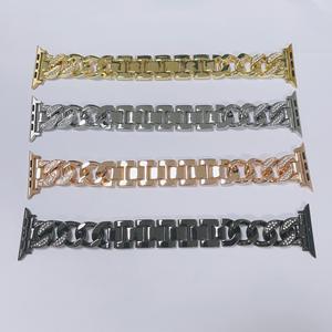 Bracelet de montre en diamant à une rangée de strass en denim pour Apple Watch 38mm 42mm pour <span class=keywords><strong>Iwacth</strong></span> 6 7 8Series - Product Image 5