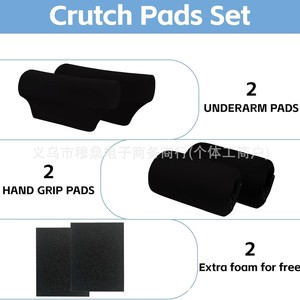 Coussin d'accoudoir universel pour béquilles, déambulateur, fauteuil roulant, housse de protection, coussin en éponge noir, 2 pièces - Product Image 4