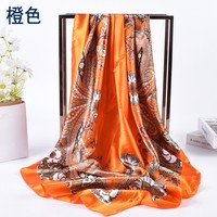 Écharpe carrée en soie satinée pure 100% de haute qualité, douce et lisse, imprimée, tendance pour les fêtes, toutes saisons