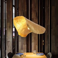 Lustre à LED pour la décoration intérieure de la salle à manger Chambre à coucher Loft Restaurant Suspension moderne Tout en cuivre Feuille de Lotus Suspension