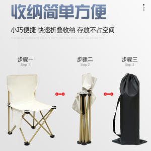 เก้าอี้พับแบบพกพาพร้อมพนักพิงสำหรับการตกปลาในสวนกลางแจ้ง การวาดภาพศิลปะ ใช้รูปทรงสี่เหลี่ยมผืนผ้า ดีไซน์น้ำหนักเบา - Product Image 4