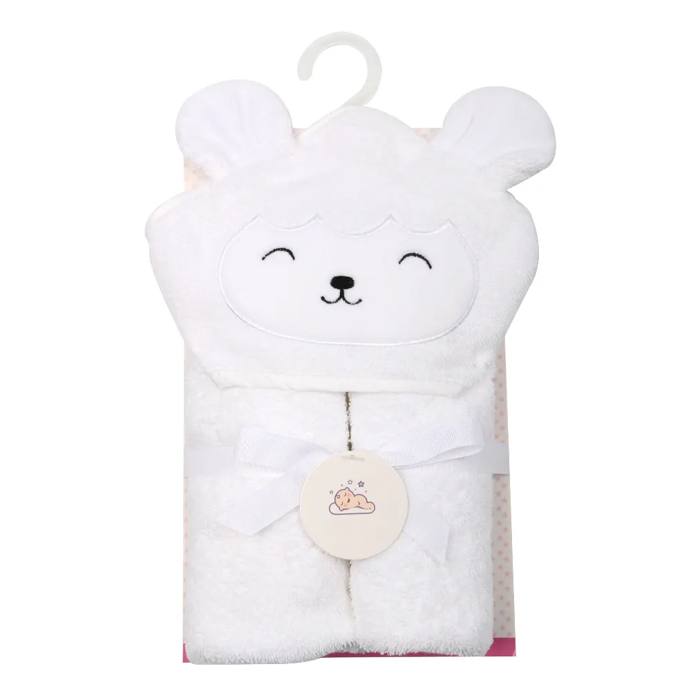 Toalha de banho de bebê 100% algodão, toalha promocional com capuz design de animais para crianças