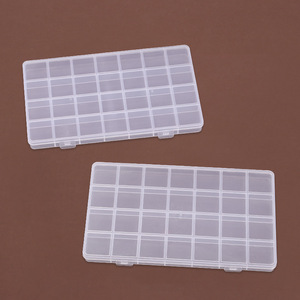 Caja de Almacenamiento de Plástico Transparente con 28 Compartimentos y Tapa, Organizador de Joyas y Abalorios, Estuche de Exhibición, Contenedor de Almacenamiento de Escritorio - Product Image 2