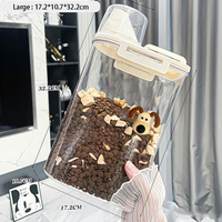 250514 Contenant en plastique hermétique pour aliments pour animaux de compagnie avec bec verseur et tasses doseuses – Rangement portable pour croquettes pour chat