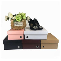 Boîte à chaussures en carton ondulé kraft, type dossier, avec couvercle, en matériaux recyclés, pour sous-vêtements et cadeaux