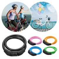 Cadenas de sécurité multifonctionnel pour vélo Cadenas pour vélo à combinaison réinitialisable à 4 chiffres Cadenas pour vélo