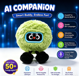 Jouet en peluche parlant pour animaux de compagnie, jouet en peluche interactif IA, poupée en peluche avec écran facial, compagnon IA mignon et moelleux, jouet intelligent pour enfants - Product Image 2
