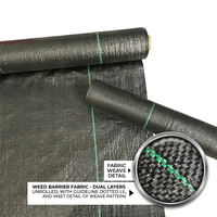 Tapis de contrôle des adventices en PP tissé noir pour aménagement paysager, toile de paillage agricole, barrière anti-mauvaises herbes pour jardin, rouleau de tissu durable pour extérieur