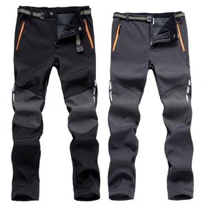 Pantaloni pantaloni lunghi da uomo colorati in tinta con alpinismo da sci in morbido guscio in pile caldo invernale Casual - Product Image 3