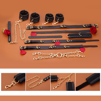 Ensemble de 7 pièces : Menottes réglables, attaches de cheville, kit de bondage complet pour le corps, dispositifs de retenue pour couples, jeux SM