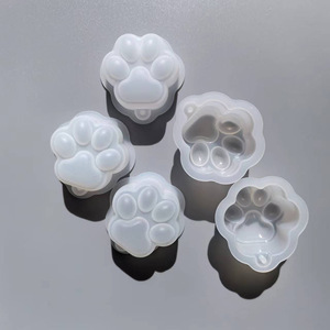 Thème animal de compagnie Silicone Moule DIY Résine Moule Unique Mini chat Patte Imprimer Cast Moule Résine Époxy Faire Des Boucles D'oreilles - Product Image 1
