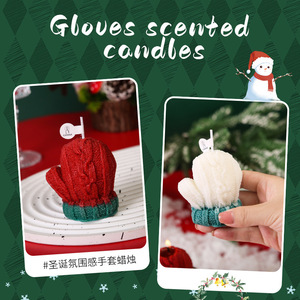 Bougie parfumée en forme de gant tricoté Angju, 4 à 12 heures de combustion, décoration de Noël, cadeau pour une ambiance fraîche - Product Image 2