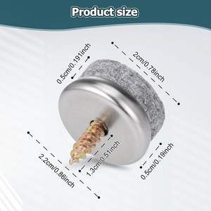 Vis de glissement en feutre, tampons en feutre de 22mm de diamètre pour pieds de meubles, coussinets de jambe de chaise ronds coussinets coulissants à clous pour tabourets pieds de jambe de table - Product Image 3