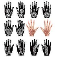 Meilleurs pochoirs de tatouage temporaire réutilisables en PVC pour l'art du henné nuptial DIY Moonlight 2023, 3 couches, 2 pièces/sac OPP, encre aérographe, vente en gros
