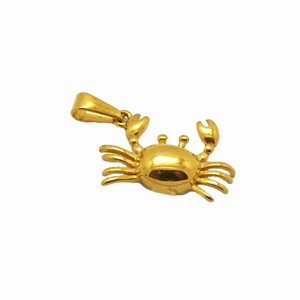 2023 pendentif crabe de haute qualité bricolage plaqué or 18 carats en acier inoxydable plage mer Style usine en gros - Product Image 1