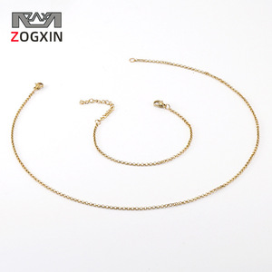 ZOGXIN Stainless Steel Round Pearl Chain 18K Gold Plated O-Chain Unisex Jewelry Necklace <b>Bracelet</b> 165cm 45cm Everyday Wear - Product Image 1