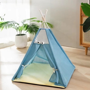 Tente <span class=keywords><strong>tipi</strong></span> portable pour animaux de compagnie HYRA, pour petits chiens ou chats, <span class=keywords><strong>lit</strong></span> douillet pour chiot, maison lavable pour chien ou chat avec coussin - Product Image 2