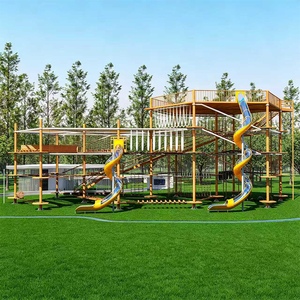 Parcours d'aventure en corde multi-étages moderne et luxueux sur mesure, toboggan en spirale en acier inoxydable 304, équipements <span class=keywords><strong>de</strong></span> terrain <span class=keywords><strong>de</strong></span> jeux extérieur - Product Image 1