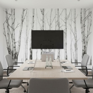 Autocollants muraux amovibles à peler et à coller Design minimaliste <span class=keywords><strong>Papier</strong></span> <span class=keywords><strong>peint</strong></span> forêt de bouleaux pour la décoration murale de la maison - Product Image 4