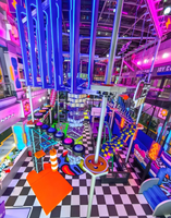 Aire de jeux intérieure pour enfants sur le thème de l'océan, labyrinthe multi-niveaux, toboggan tubulaire, piscine à balles pour centre commercial pour enfants FEC