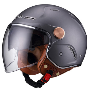Pour BEON B122 unisexe Vintage Style classique casques pilotes Double visières visage ouvert ABS accessoires <span class=keywords><strong>de</strong></span> moto à la mode nouvelle boîte - Product Image 4