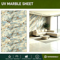Panneau mural en feuille de marbre brillant, ignifuge, imperméable et résistant aux UV pour la décoration murale des restaurants et des magasins de détail