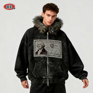 도매 풀오버 빈티지 블랙 페이디드 애시드 워시 커스텀 DTG 후디 에센셜 헤비웨이트 지퍼 퍼 후드 박시 후디 남성용 - Product Image 1