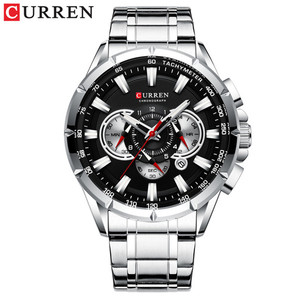 CURREN üst marka erkekler İzle kuvars kol saati spor kronograf saat erkek paslanmaz çelik şerit moda iş izle - Product Image 3