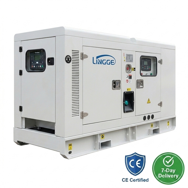 LINGGE Silent Diesel Generator 20KW 30KVA 60KVA 88KVA Soundproof Canopy 50/60Hz Three Phase CumminsPerkins Engine