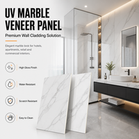 Panneau mural en PVC marbré UV de luxe, fourni directement par l'usine PM, pour la décoration intérieure des murs, pour la salle à manger, l'hôpital, en plastique imperméable