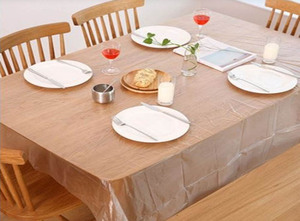 Solid Color Floral Pattern <b>Disposable</b> Plastic PE Tablecloth Rectangular Desk Cloth Cover for Banquets Weddings Home Use - Product Image 6