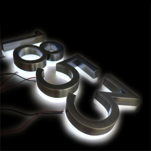 전문 사용자 정의 야외 3d 조명 하우스 번호 기호 편지 <span class=keywords><strong>Led</strong></span> 백라이트 스테인레스 스틸 번호 - Product Image 6