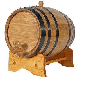 Fût à vin en bois massif 1500 ml avec robinet pour le stockage de bière et de whisky, usage domestique - Product Image 3