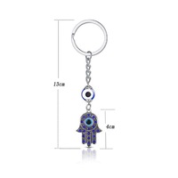 Vente chaude porte-clés turc pendentif métal bleu oeil en alliage de zinc mauvais œil porte-clés