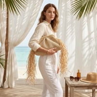 Sac à main en paille Beaufy, sac à main d'été, sac à main en crochet tricoté, sacs en crochet faits à la main, sac de plage en crochet pour femmes