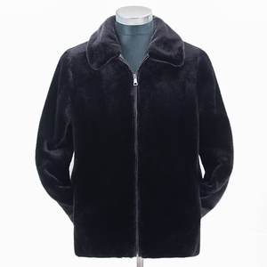 Manteau <span class=keywords><strong>court</strong></span> en fausse fourrure de vison pour <span class=keywords><strong>homme</strong></span> avec capuche et fermeture éclair intégrale pour un look hivernal tendance - Product Image 5