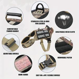 USLOCAL Tactical Service Dog <b>Harness</b> with Control Handle No Pulling Adjustable Reflective <b>Pet</b> Vest <b>Harness</b> Easy Walking Training - Product Image 4