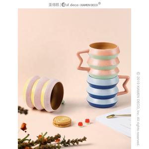 2023 جديد فنجان قهوة بورسلين السيراميك قوس قزح الكؤوس القدح مخصص شعار - Product Image 3