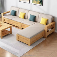 Sofá de Almacenamiento Convertible de Madera Maciza de Estilo Nórdico Moderno y Económico para Sala de Estar Pequeña de Invierno y Verano