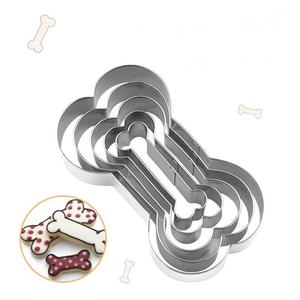 HY 5 adet/takım paslanmaz çelik Metal köpek kemik şekli köpek kedi Pup ev yapımı davranır için kurabiye kesici Set - Product Image 1